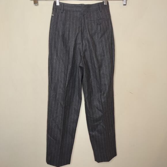 Zanella Wool Dress Pants Pinstripe Made In Italy Pleated Trousers - Picture 9 of 13